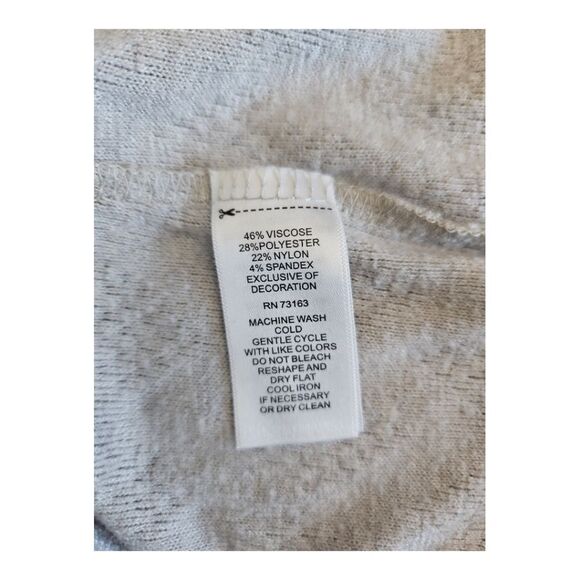 Cupio Long Sleeve Keyhole Mock Neck Heather Gray Lightweight Knit Top M - Picture 5 of 5